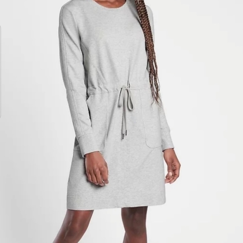 Athleta FARALLON ACTIVE CASUAL HEATHER DRESS‎ Women’s SZ XS Gray Comfort